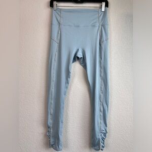 FP Movement by Free People High Waist Light Blue Ruched Bottom Leggings Size M